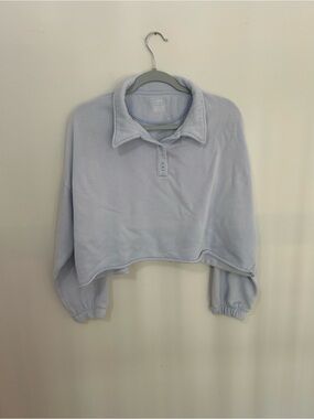 Aerie Cropped Pullover Polo - Light Lavender